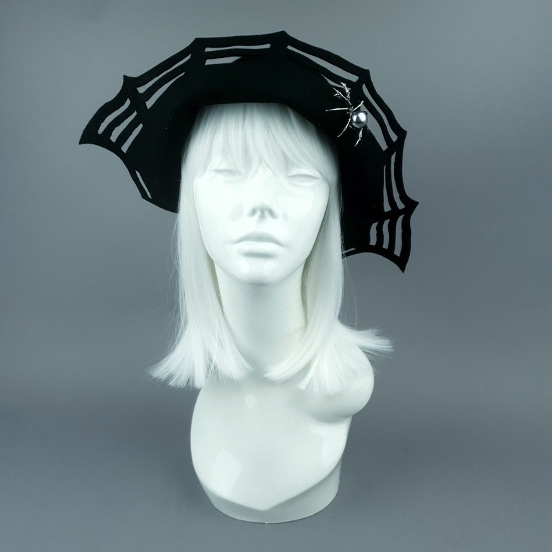 Widow Noir Black Spider Web Hat