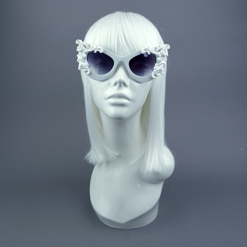 Amaya White Filigree Sunglasses