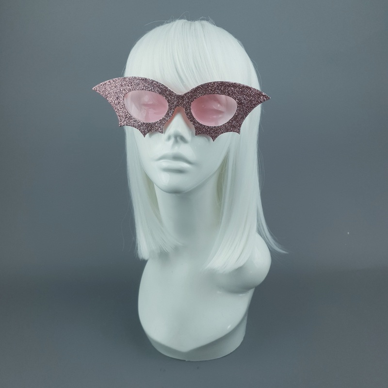 Bela Pink Glitter Bat Sunglasses