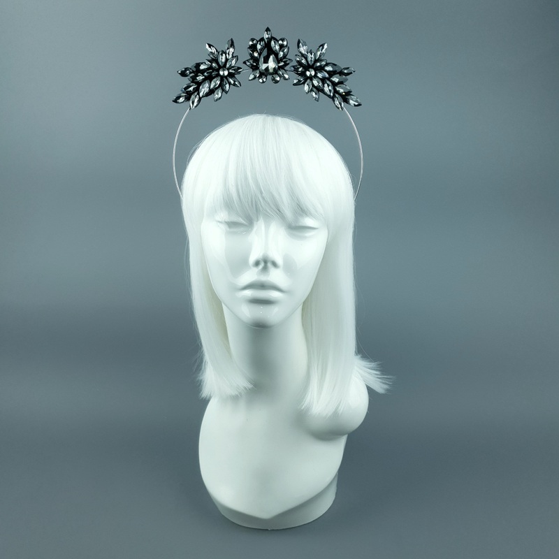 Black/Grey Diamante Jewel Halo 71