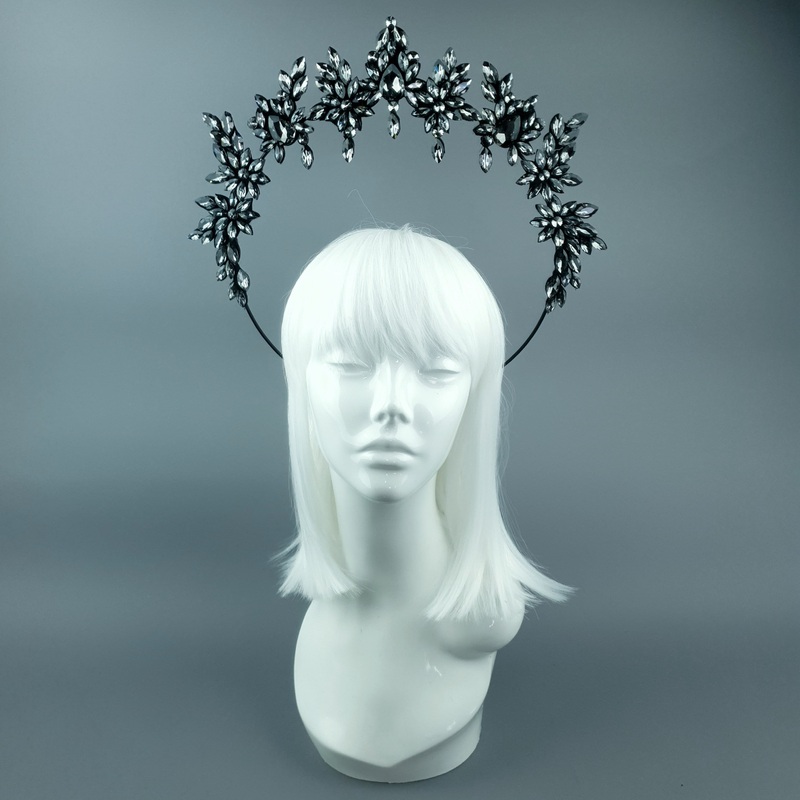 Black/Grey Diamante Jewel Halo 79