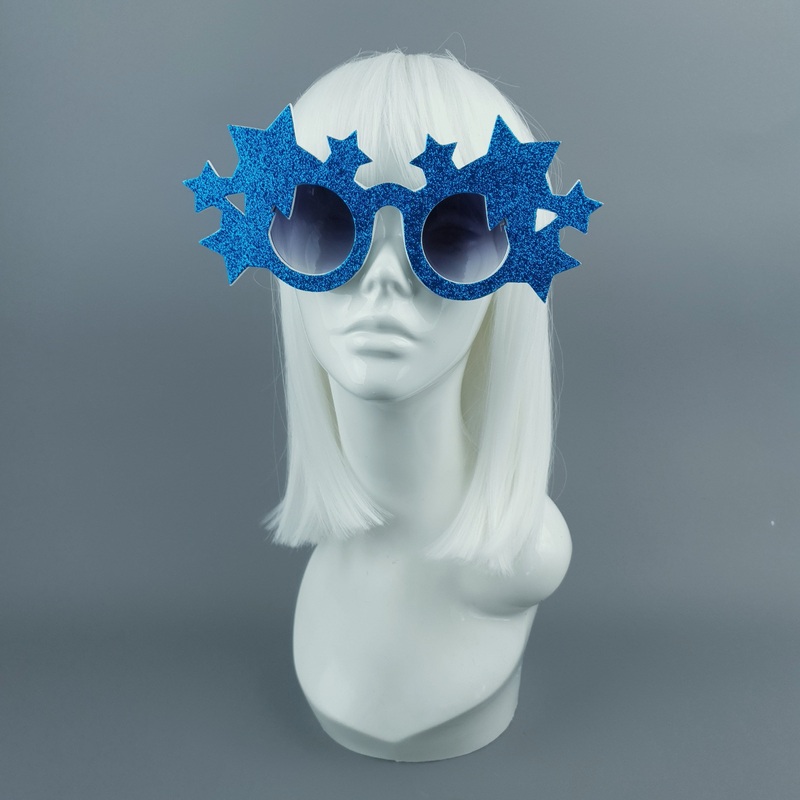 Bright Star Blue Glitter Stars Sunglasses