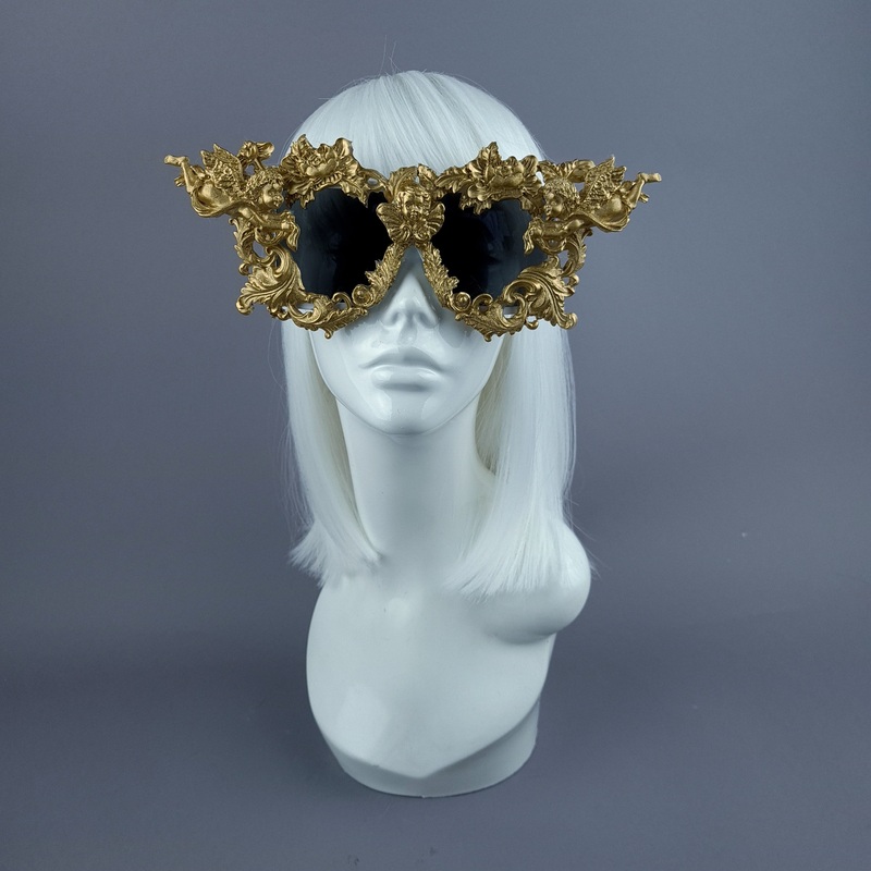 Gabriel Gold Filigree Ornate Unisex Sunglasses