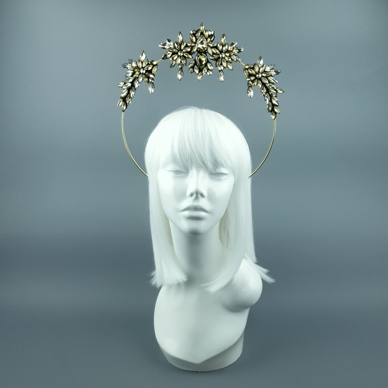Gold Diamante Jewel Halo 67
