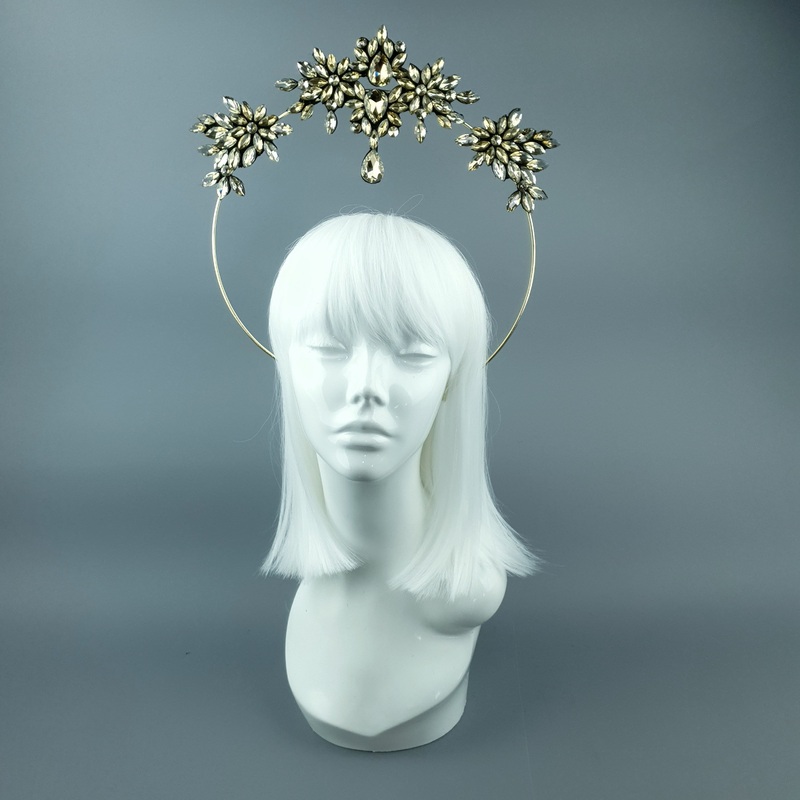 Gold Diamante Jewel Halo 84
