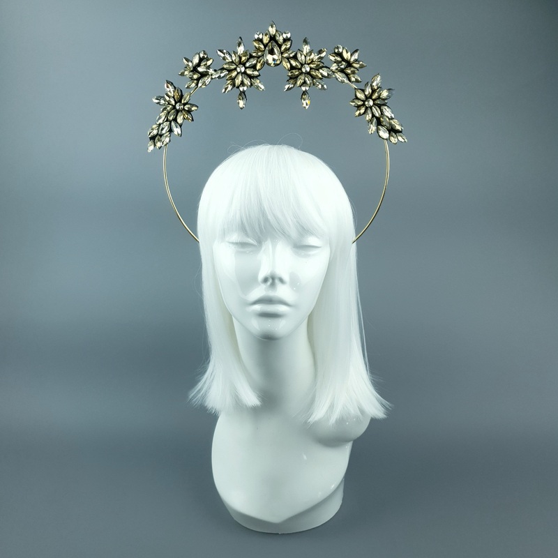 Gold Diamante Jewel Halo 95