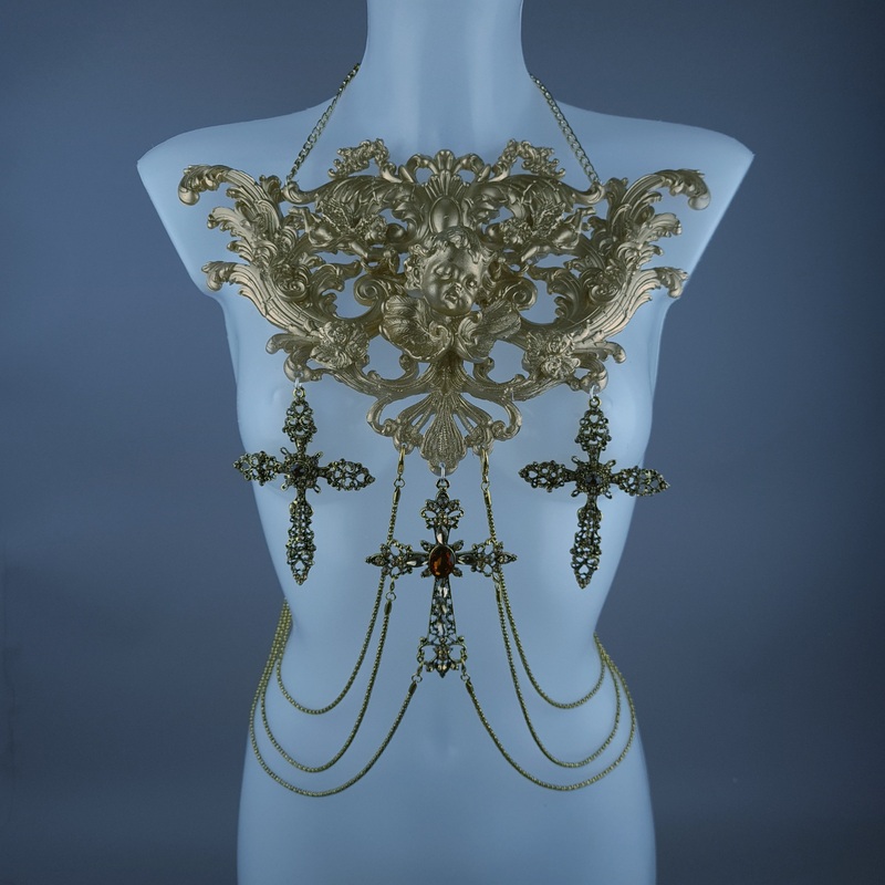 Divin Gold Cherub & Filigree Harness Body Jewellery