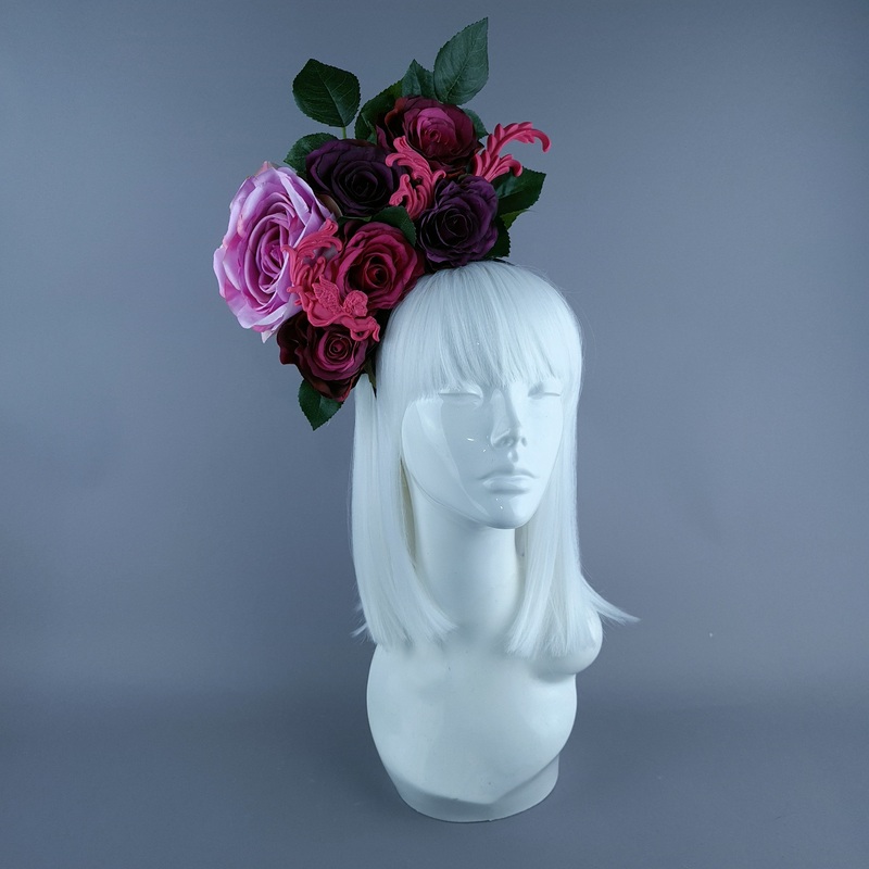 Fayetta Pink Rose & Filigree Headdress