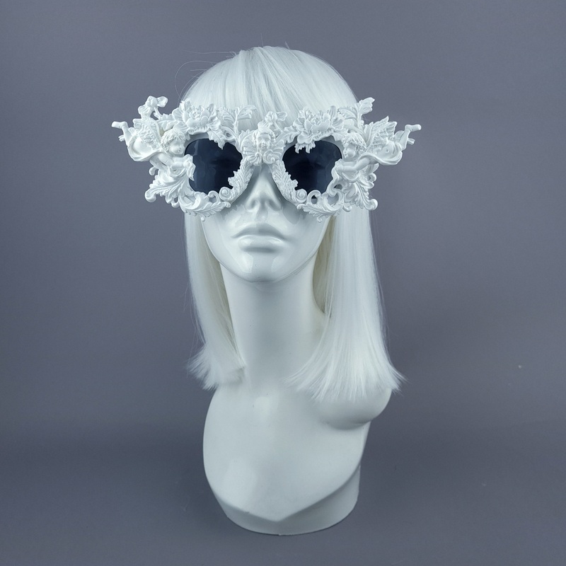 Gabriel White Filigree Ornate Unisex Sunglasses