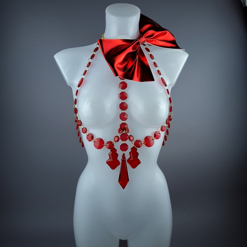 Isidore Red Bow & Jewel Present Harness