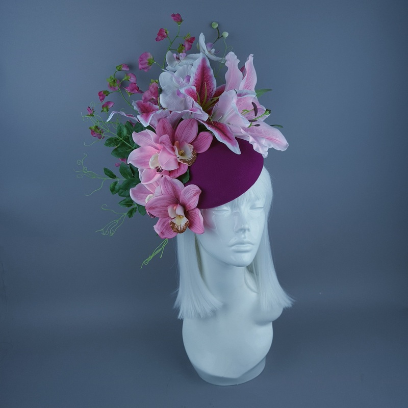Karasi Pink Flower Statement Fascinator Hat