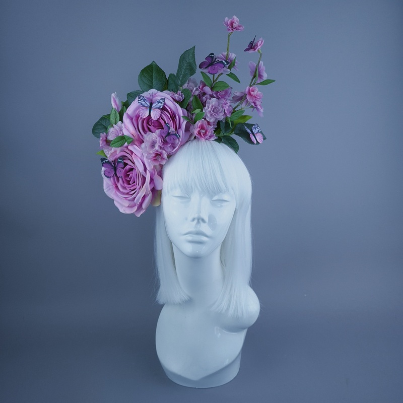 Morpheus Pink/Purple Rose Flower Headdress