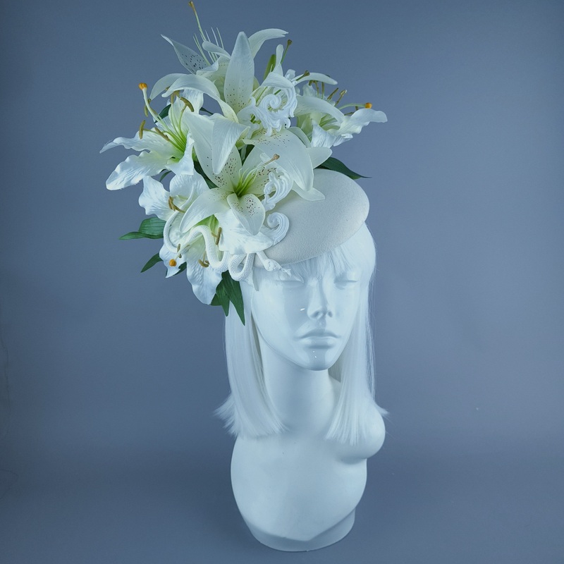 Semyazza Ivory Lily, Snake & Filigree Fascinator Hat