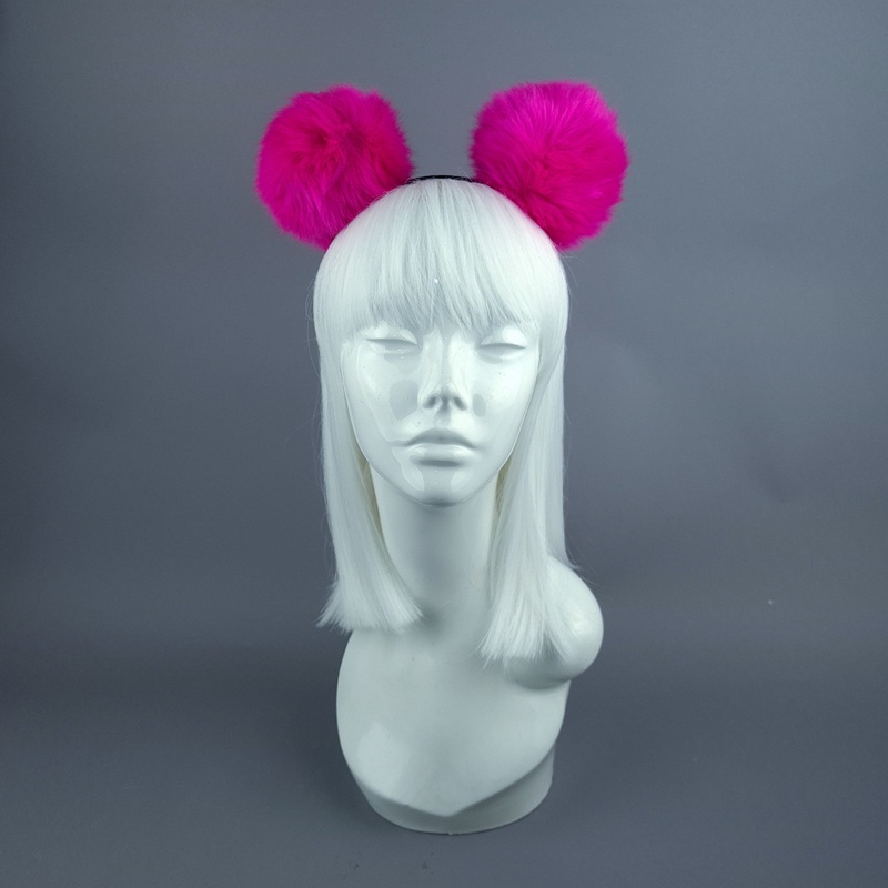 Teddie Pink Pompom Ear Headpiece