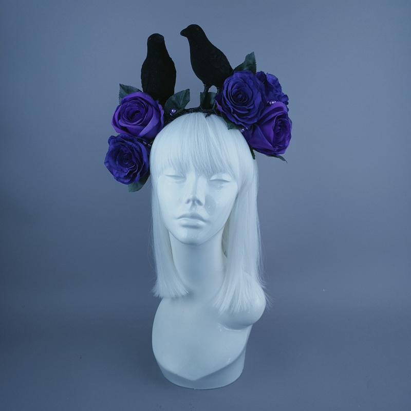 Two For Joy Crow & Purple Rose Headdress