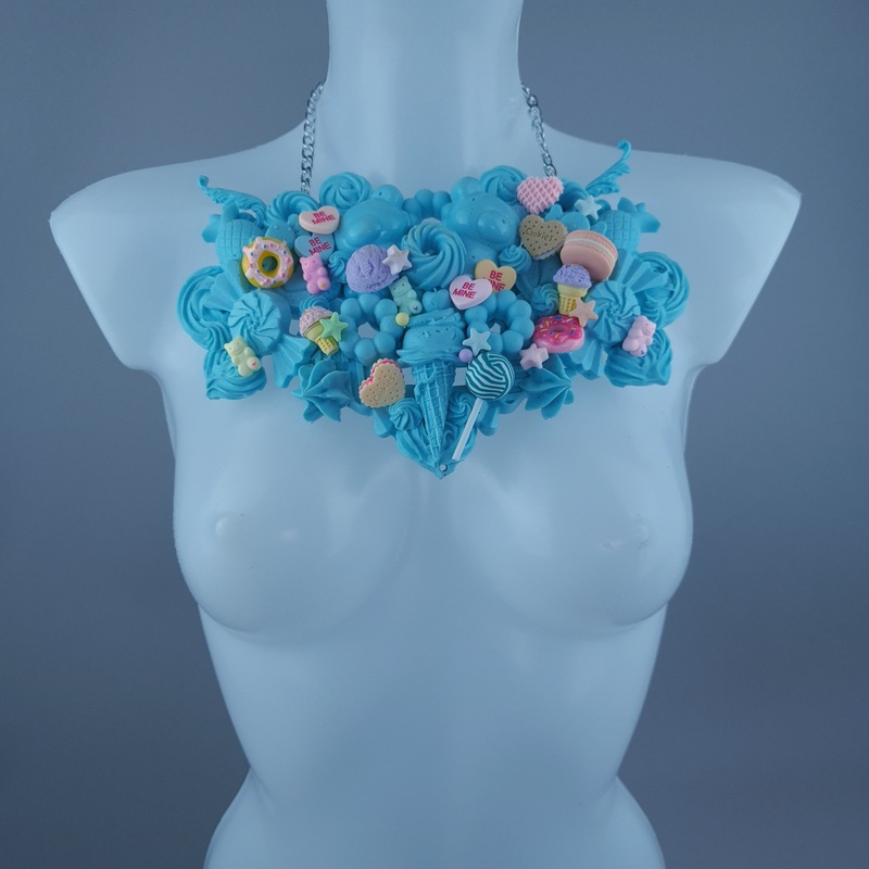 Amai Cyan Blue Candy Filigree Neckpiece