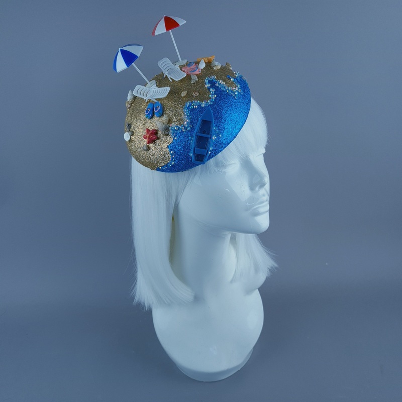 Brighton Beach, Sea & Sand Fascinator Hat