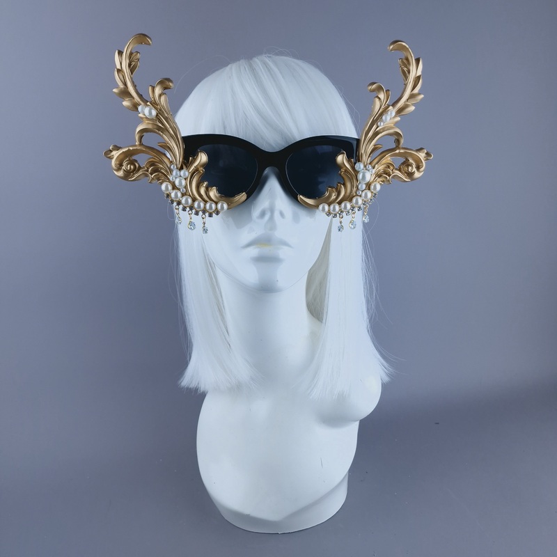 Caravaggio OTT Gold & Pearl Filigree Baroque Sunglasses