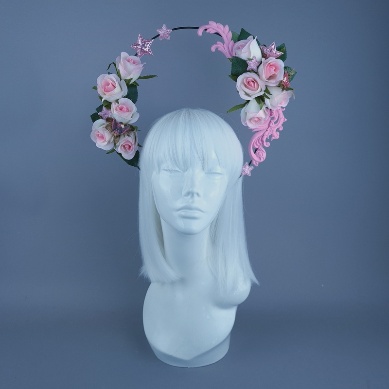 Grace Pastel Pink Flower & Filigree Halo