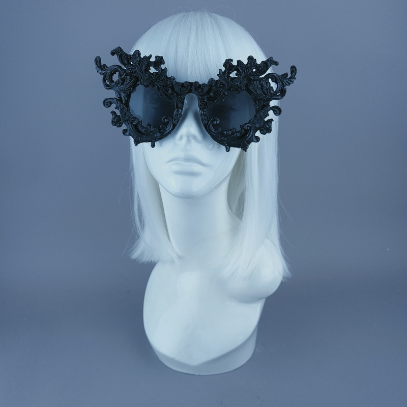 Sarai Black Baroque Filigree Sunglasses