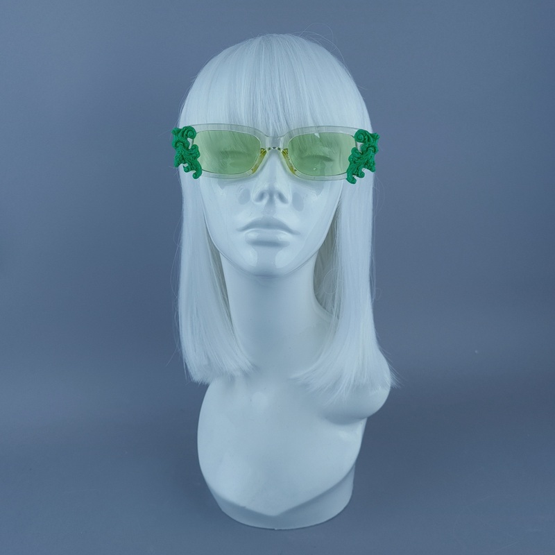 Square Green Filigree Sunglasses