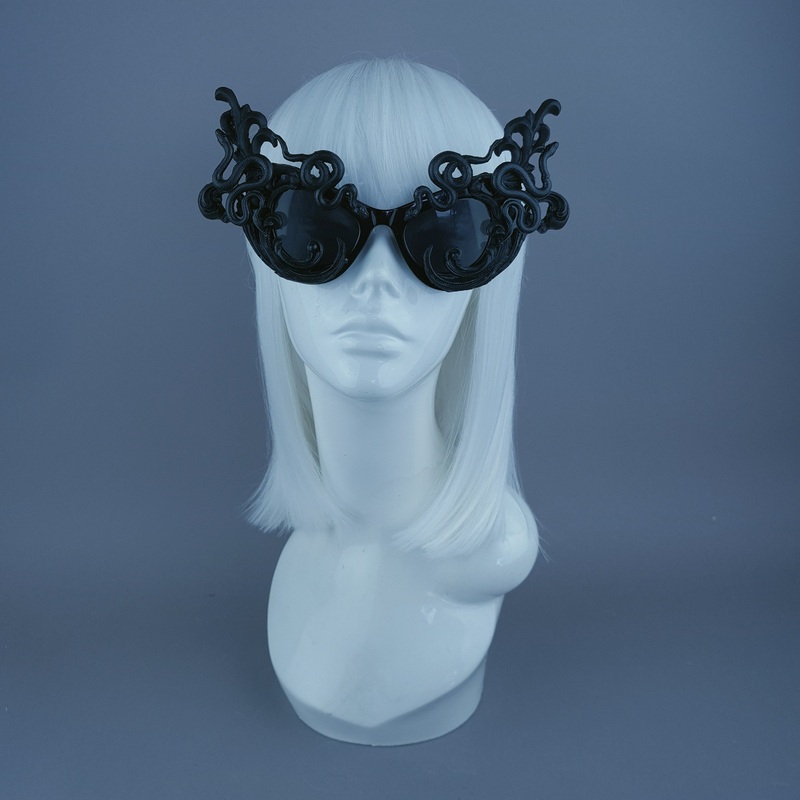 Tamika Black Filigree Snake Catseye Sunglasses