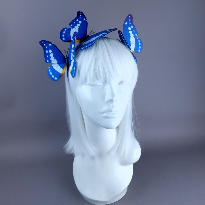 Azure Large Blue Butterflies Headdress