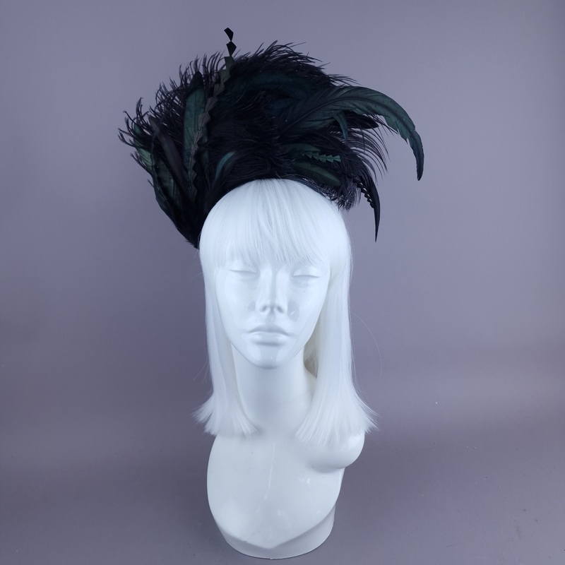 Beyla Black Feather Headdress