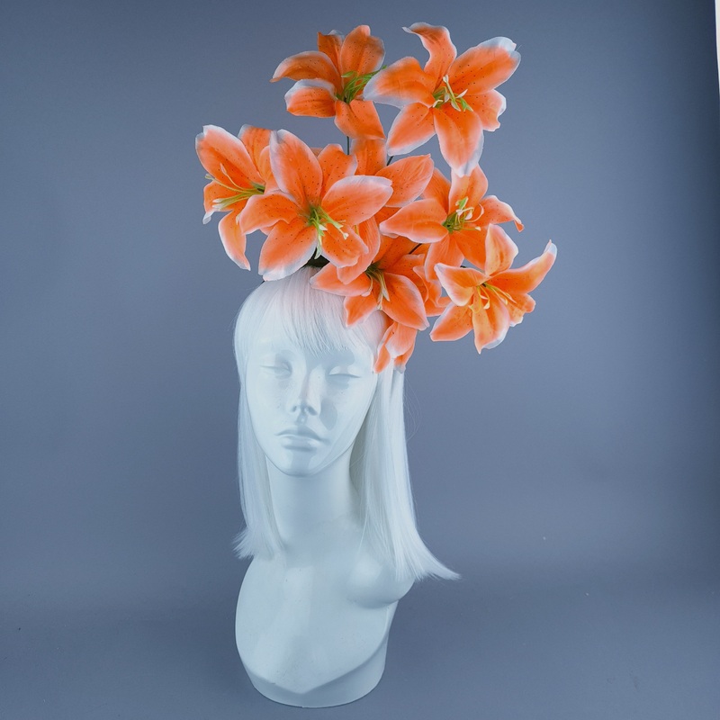 Bright Orange Lily Flower Headdress