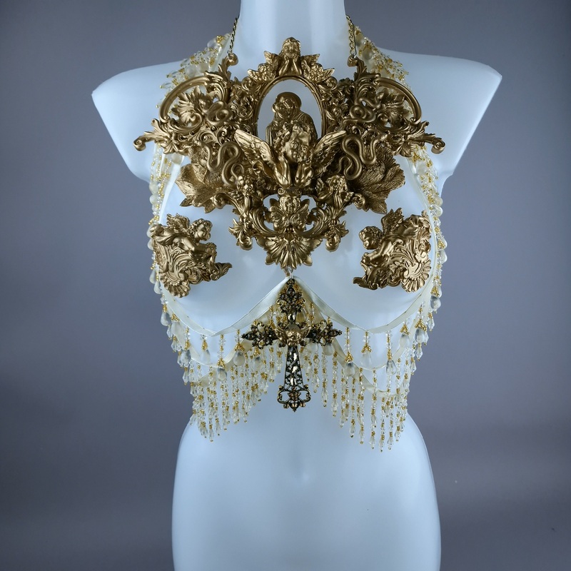 Caelesti Gold Filigree Nipple Pasties & Beading Body Jewellery