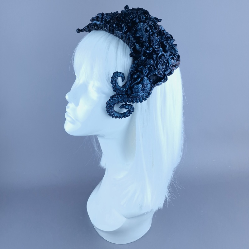 Cocidius Teal Filigree Angel Vintage Shaped Fascinator Hat