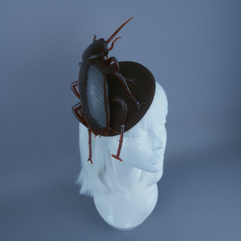 Cucaracha Brown Giant Cockroach Insect Bug Fascinator Hat