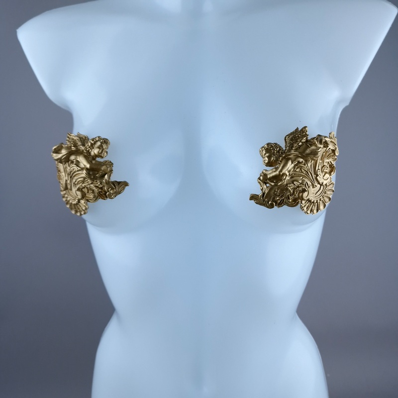 Divina Gold Filigree & Cherub Nipple Pasties