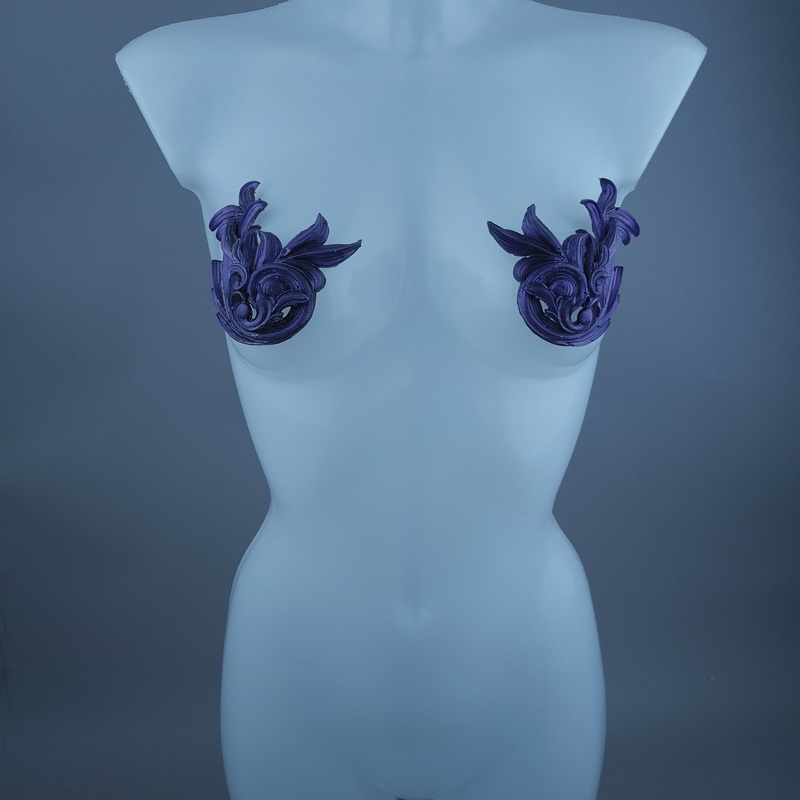 Elqenna Purple Filigree Nipple Pasties