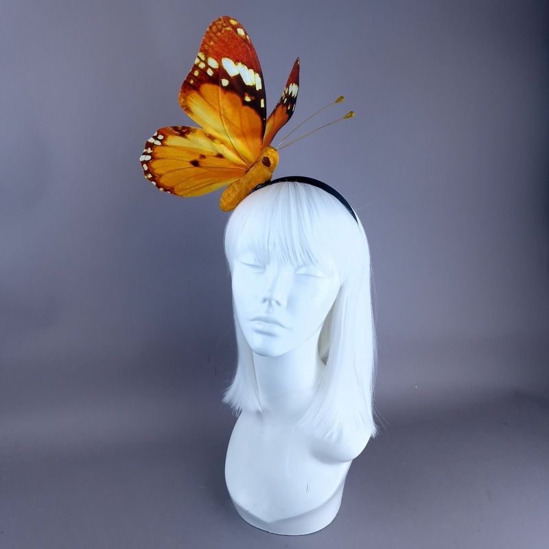 Kocho Giant Orange Butterfly Headdress