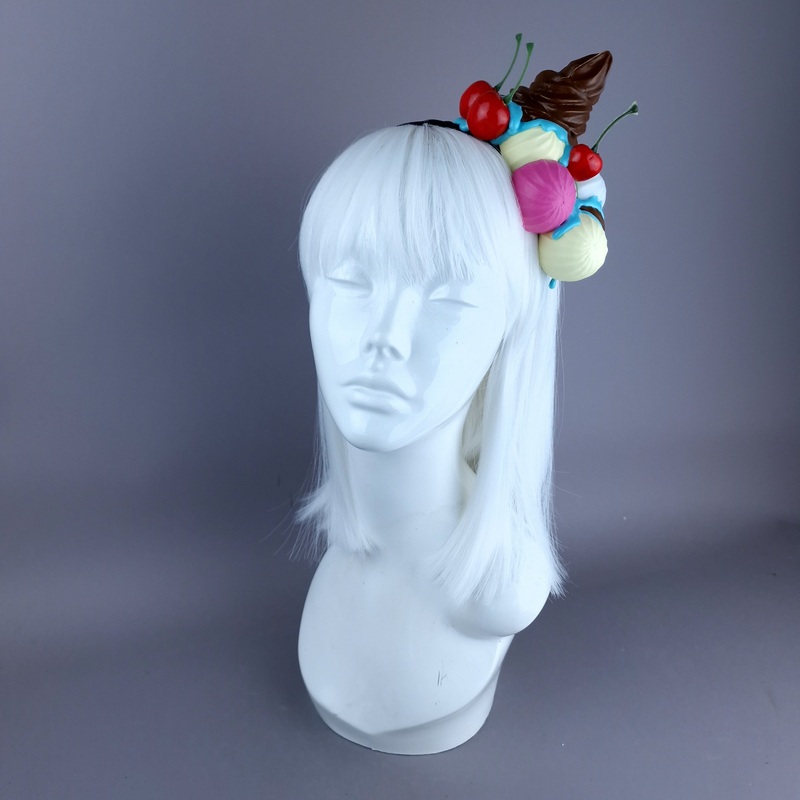 Neapolitan Ice-cream Multi Coloured Headpiece
