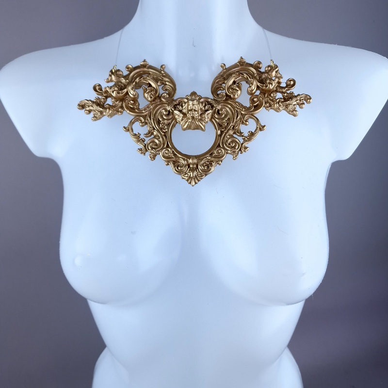 Oringo Gold Cherub & Filigree Neckpiece