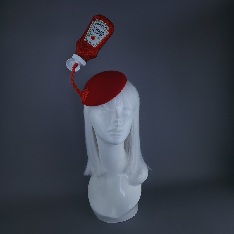 Squeeze Me Red Surreal Tomato Sauce Food Fascinator Hat