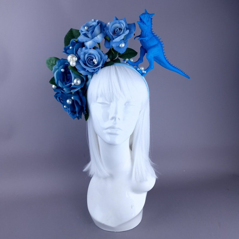 Terror Dinosaur, Pearls & Blue Rose Headdress