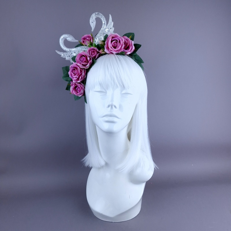 Avelina Glitter Birds Pink Roses Crown