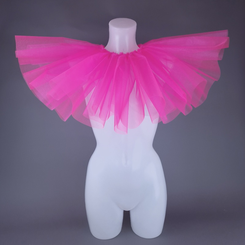 Bobo Neon Pink Neck Ruffle, Clown Collar - 10 Colours Available!!!!