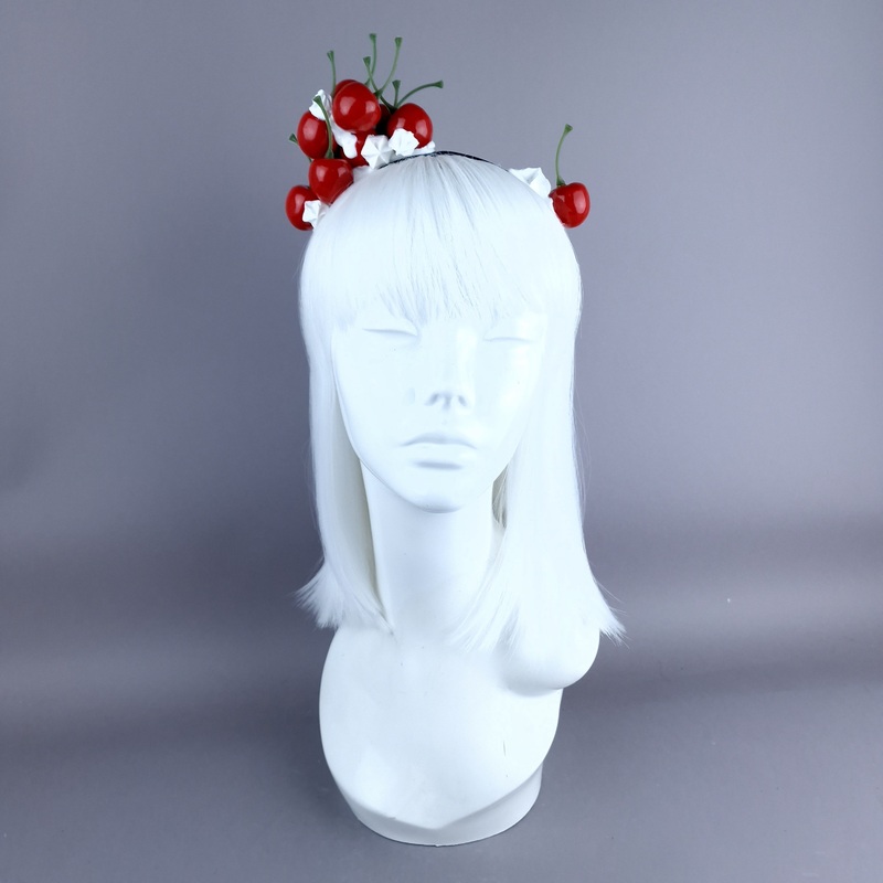 Cheri Cherry & Cream Headband Headpiece