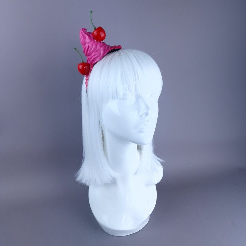 Dessert Pink Ice-cream & Cherries Headpiece