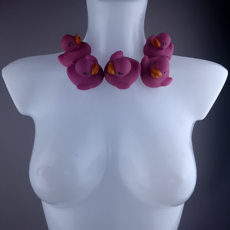 Ducking Cute Pink Bath Duck Neckpiece