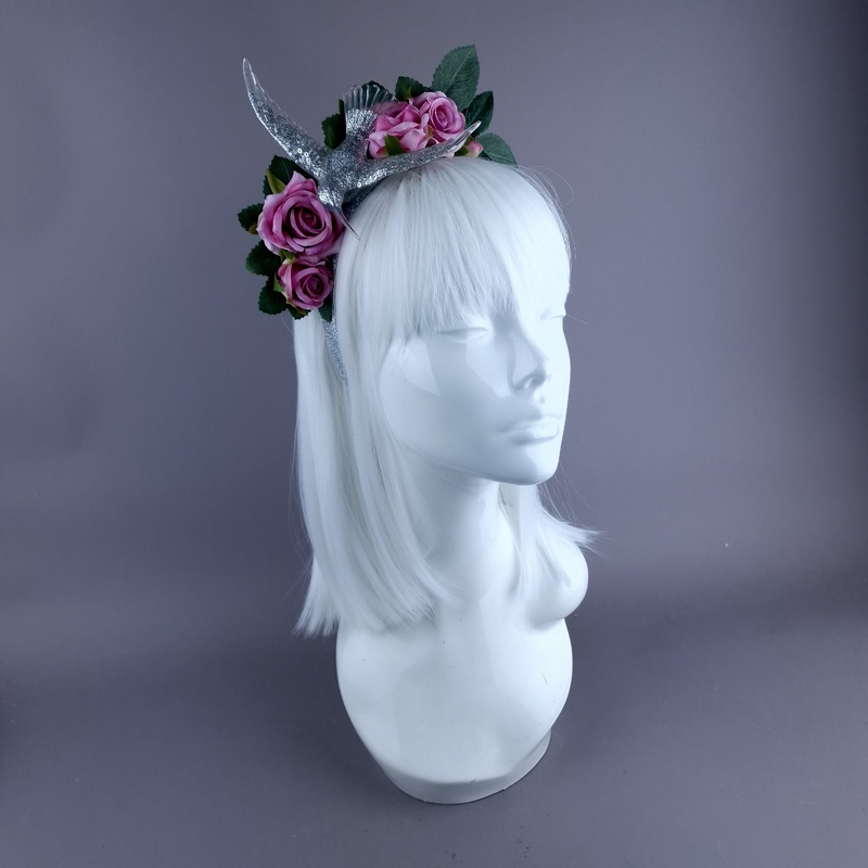 Musette Hummingbird Pink Roses Flower Crown