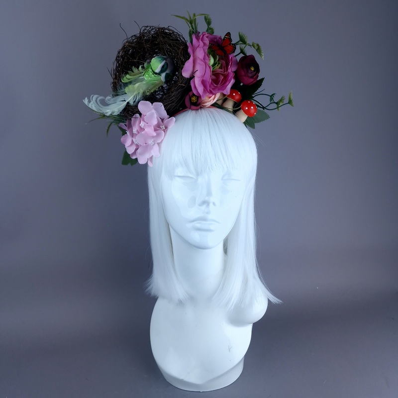 Spring Has Sprung Green & Plum Birds Nest Flower Crown