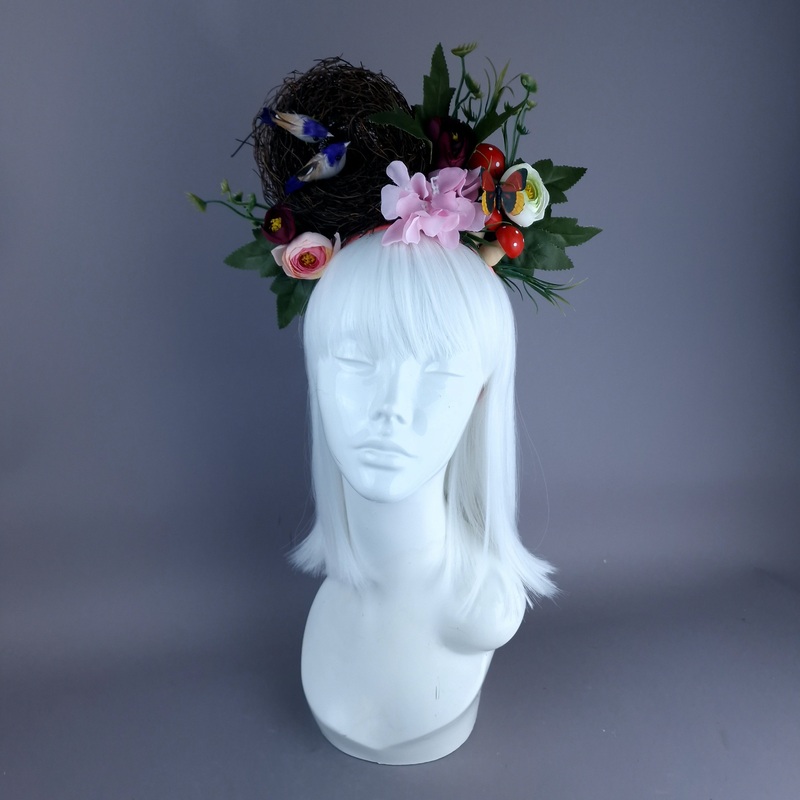 Spring Has Sprung Pink & Purple Birds Nest Flower Crown