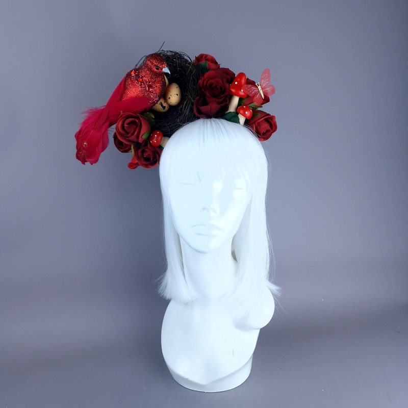 Spring Has Sprung Red Birds Nest Flower Crown