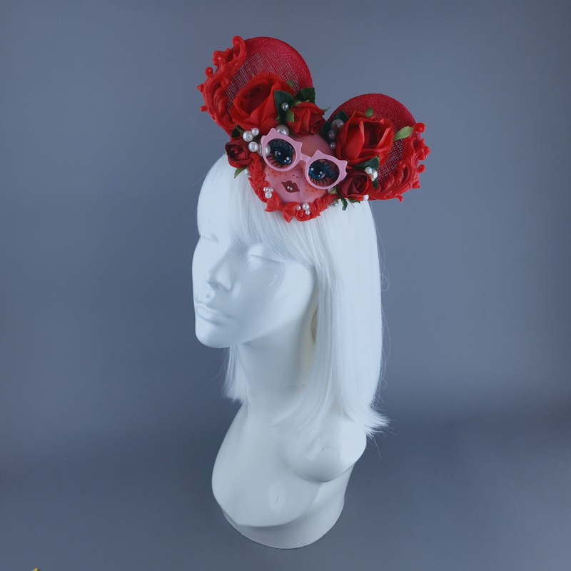 Bloop Red Dollface Ear Fascinator Hat