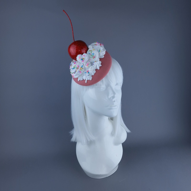 Cherry Poppin' Cherries & Cream Food Fascinator Hat